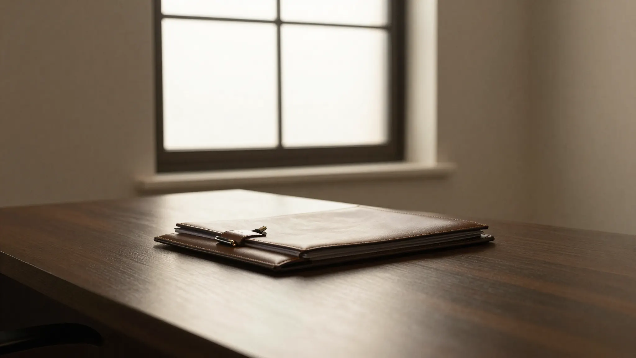 Table de signature et dossier en cuir, illustration